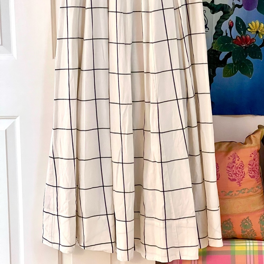 🌺🎉HP🎉🌺 NWOT Staud Wells Maxi Dress Ivory Plaid - Picture 14 of 16